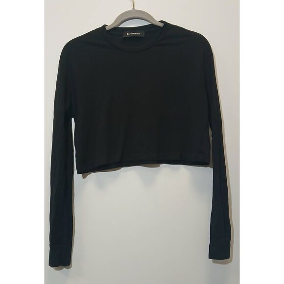 Reformation Tops - Reformation womens medium cropped tshirt top longsleeve black boxy lightweight